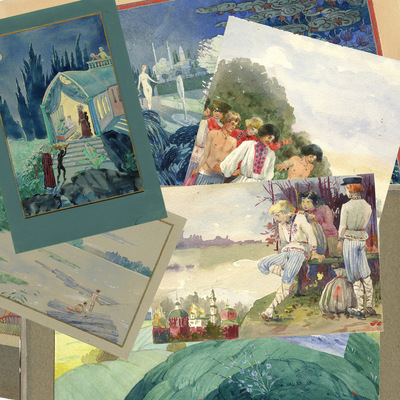 Неизвестный художник. Лот из 15 рисунков: